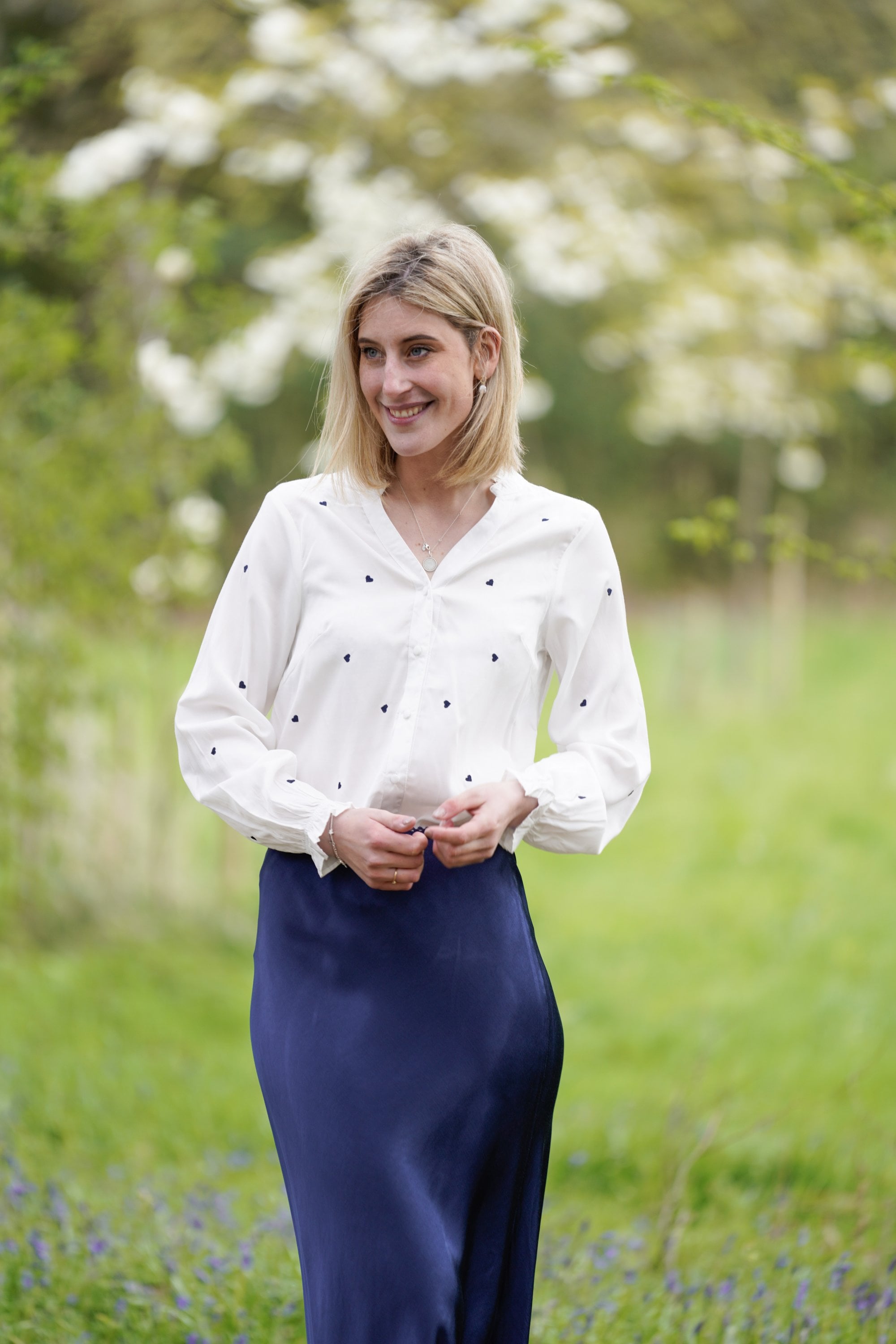 Navy and White