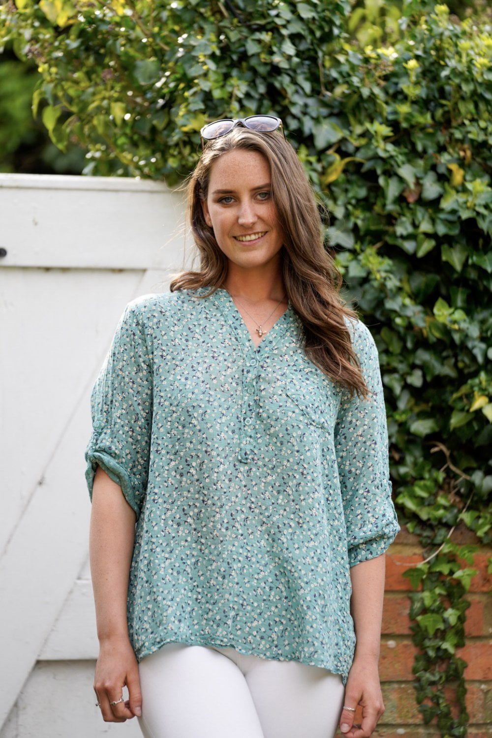 Olive Green with Gypsophila