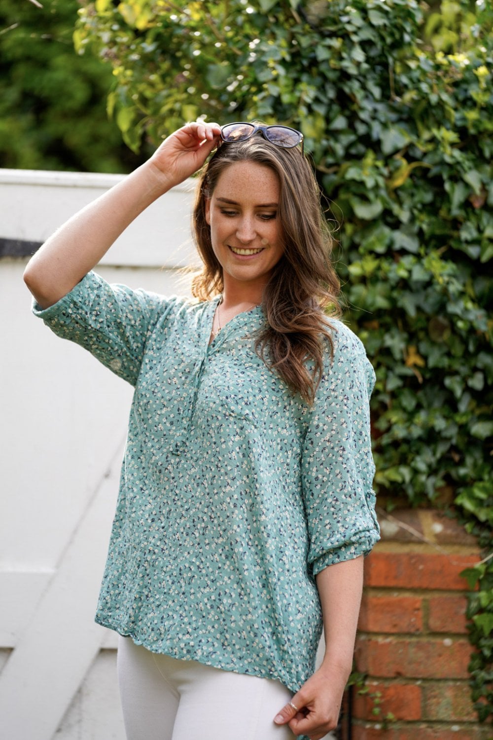 Olive Green with Gypsophila