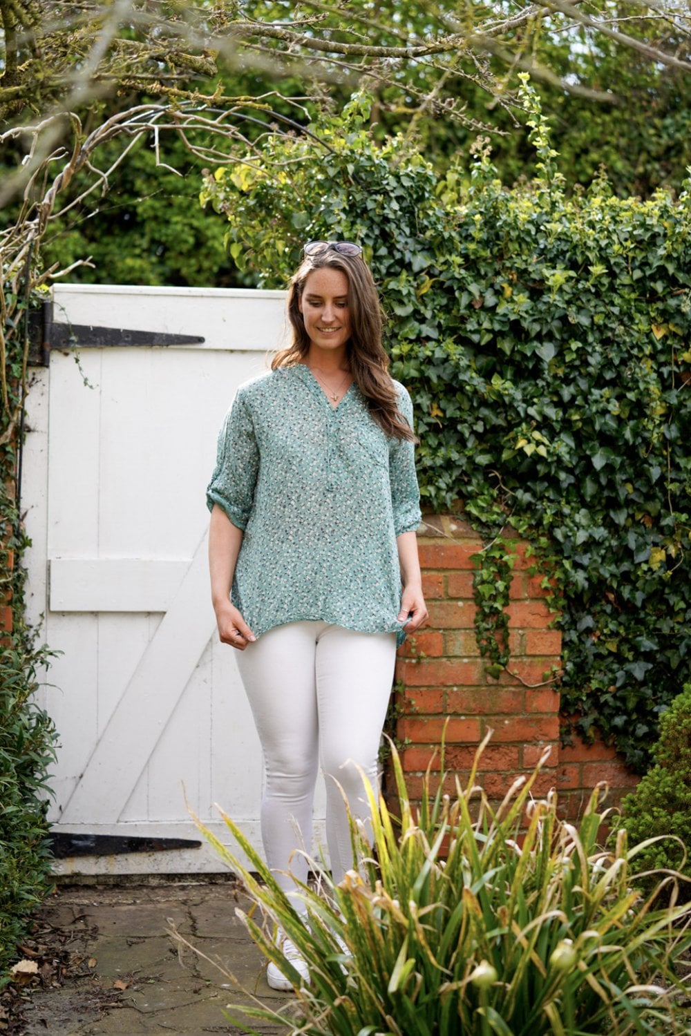Olive Green with Gypsophila