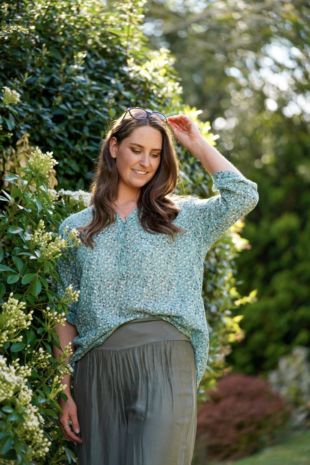 Olive Green with Gypsophila