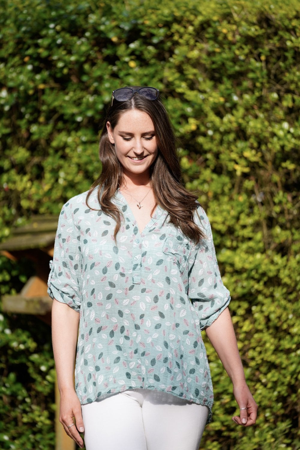 Olive Green with Feathers