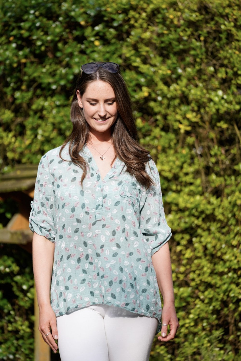 Olive Green with Feathers