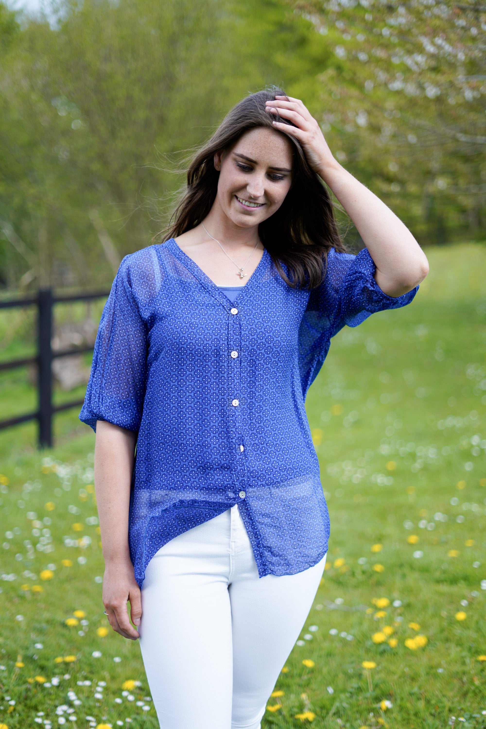 Royal Blue with Starflowers