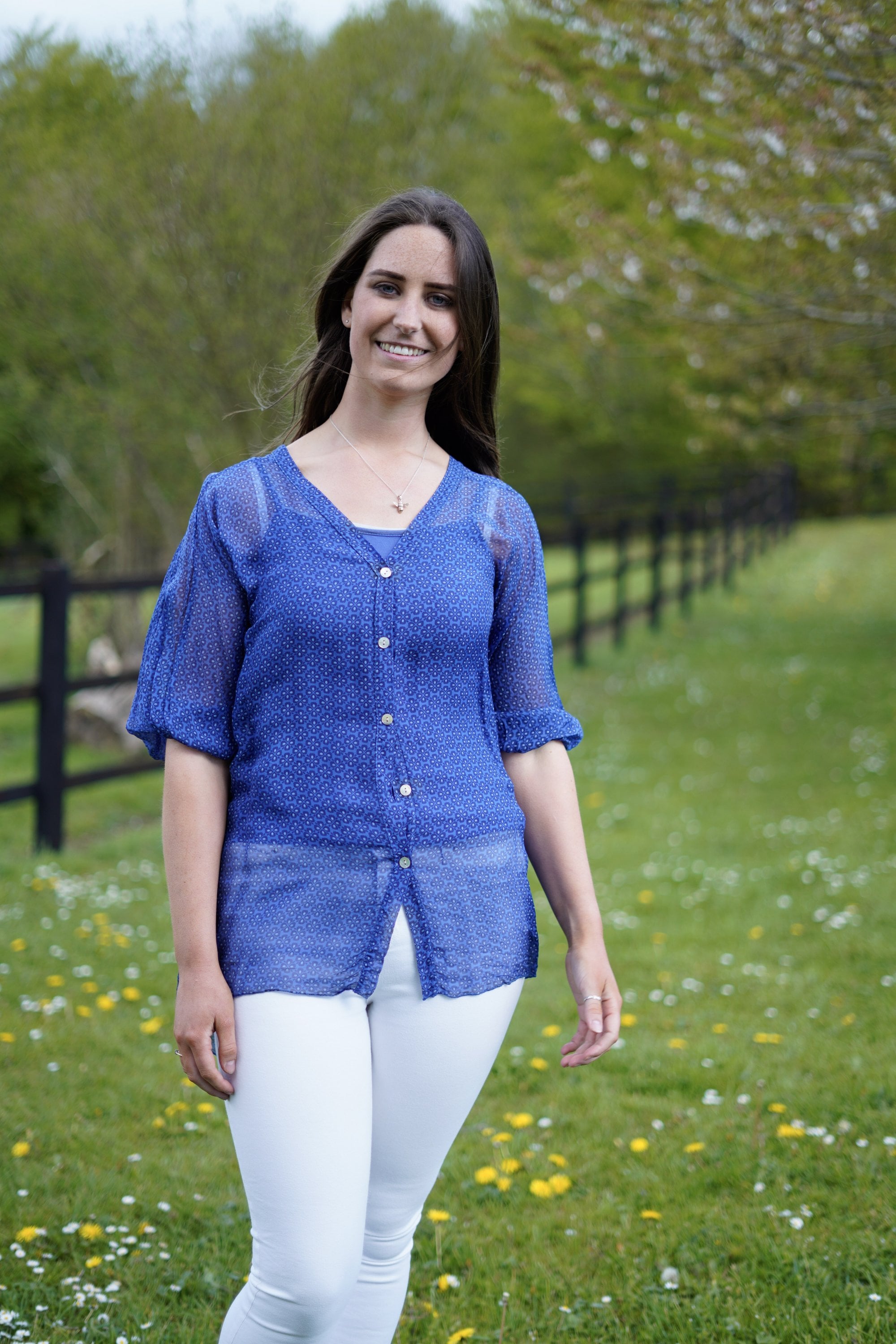 Royal Blue with Starflowers