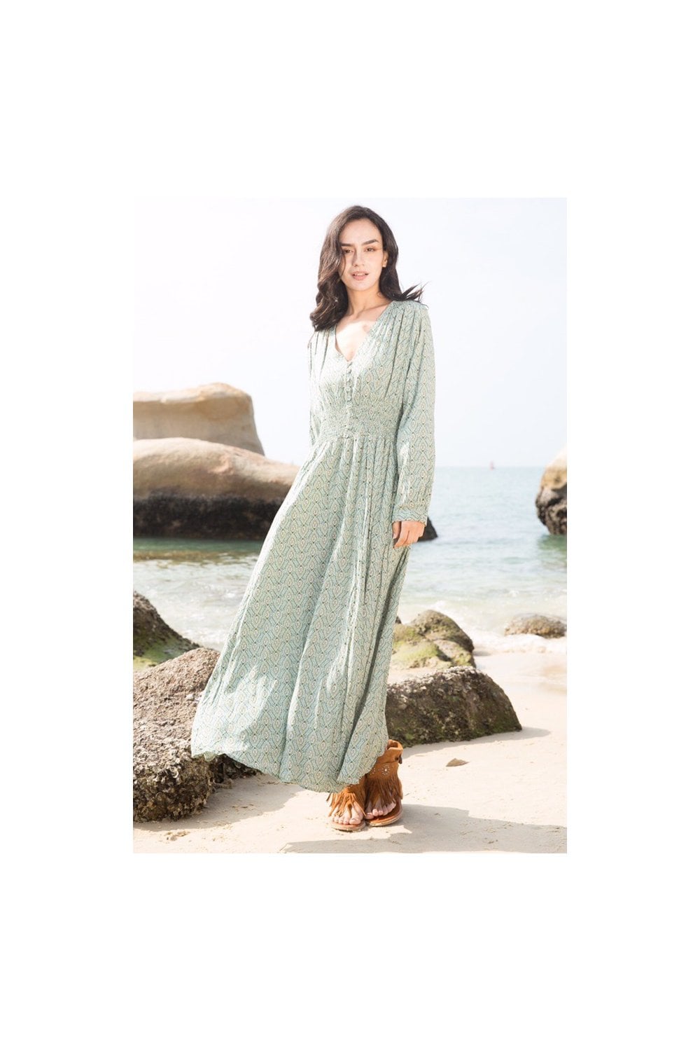 sachin and babi light blue dress Soira Empire Waist Maxi Dress